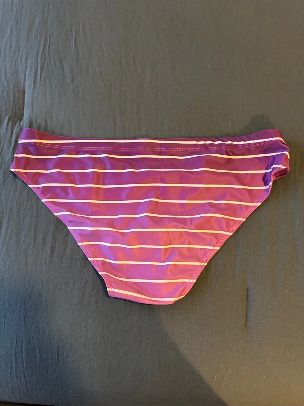 Men's Purple Striped Swim Trunks Unlined, Medium, Hombre Effect